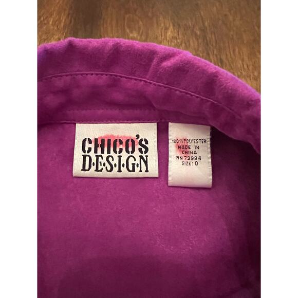 VINTAGE Chico’s Design Women’s Purple Casual Button Down Blouse Size 0 (S) - Picture 4 of 8